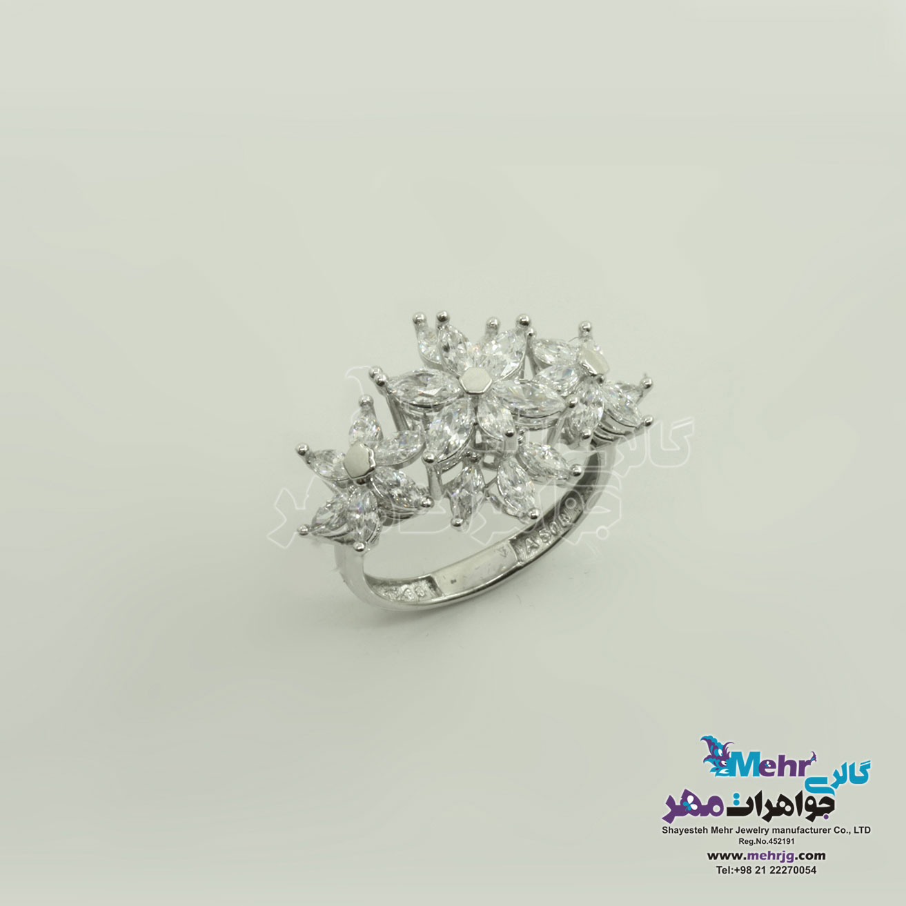 انگشتر طلا - طرح گل شش پر