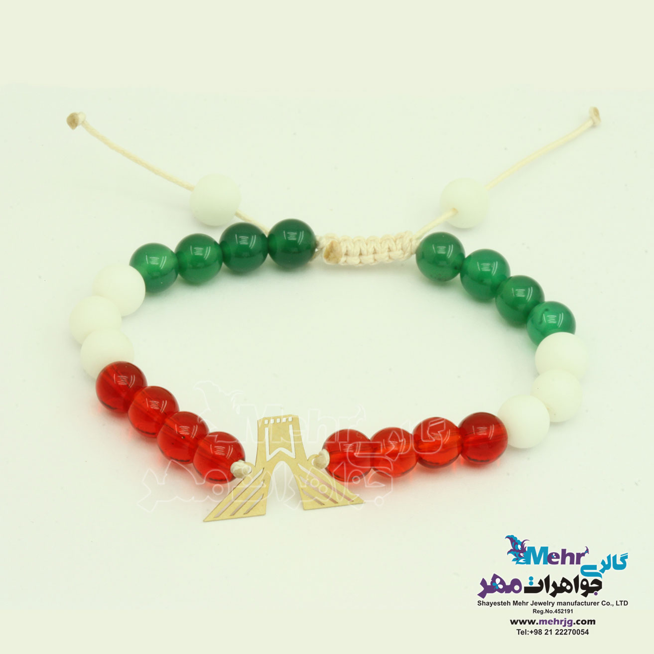 دستبند طلا و سنگ - طرح آزادی
