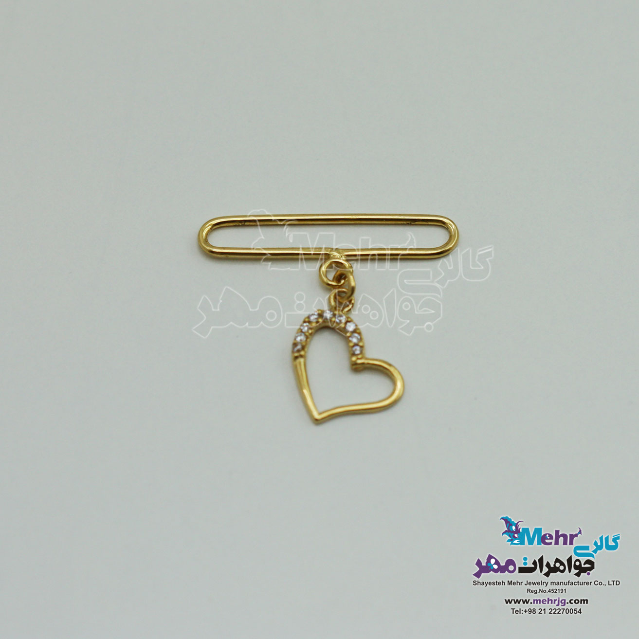 آویز ساعت طلا - طرح قلب