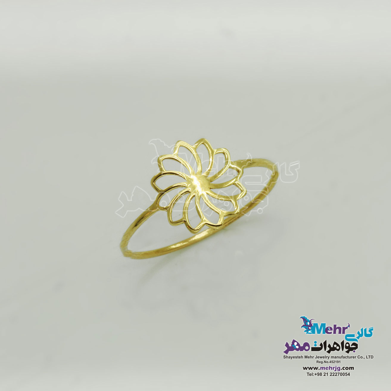 انگشتر طلا - طرح گل