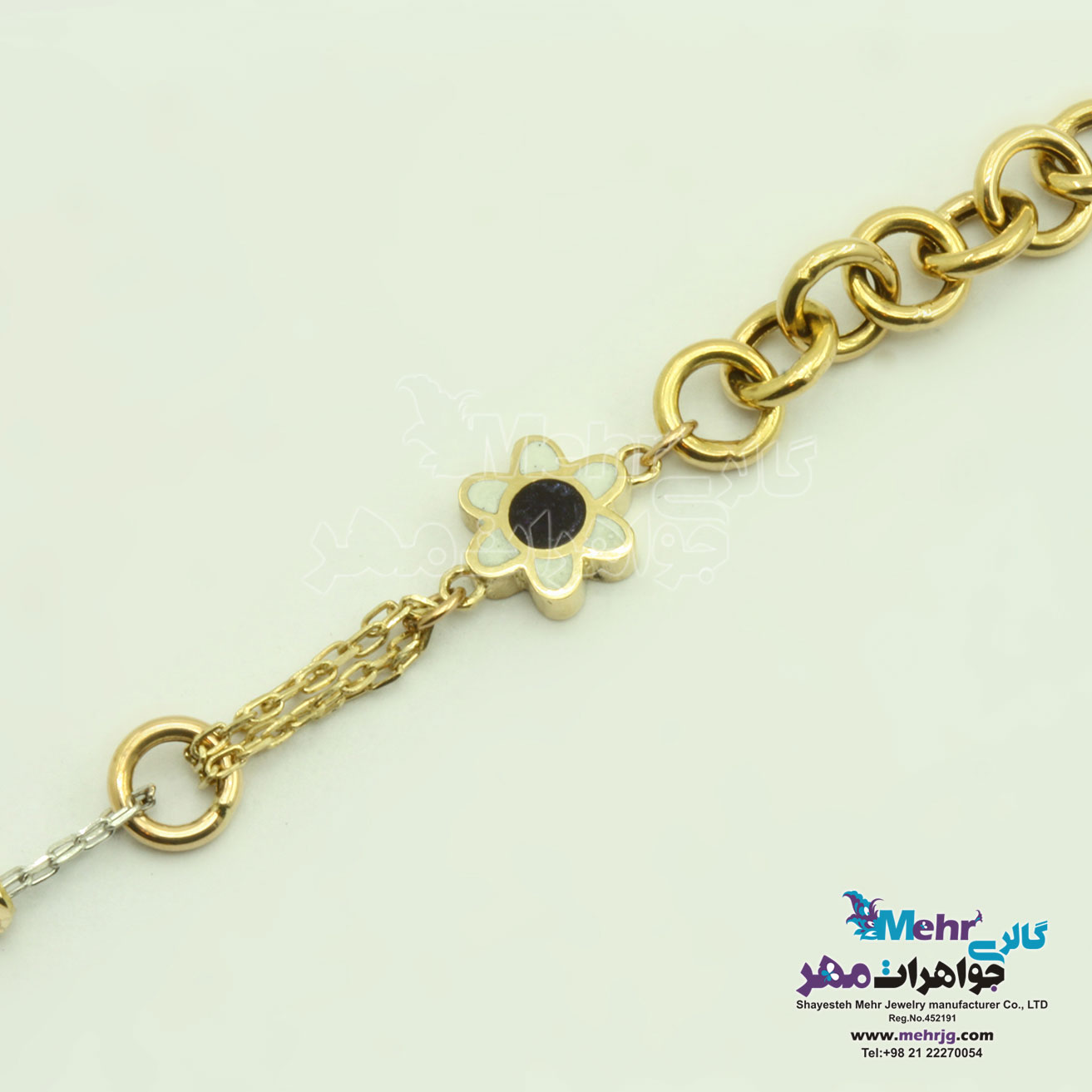 دستبند طلا - طرح گل
