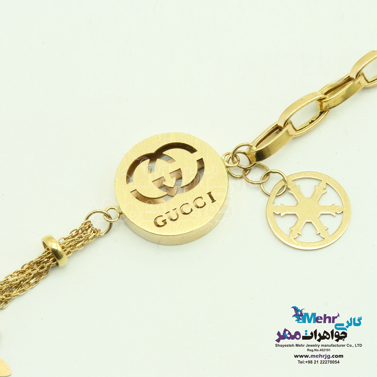دستبند طلا - طرح گوچی