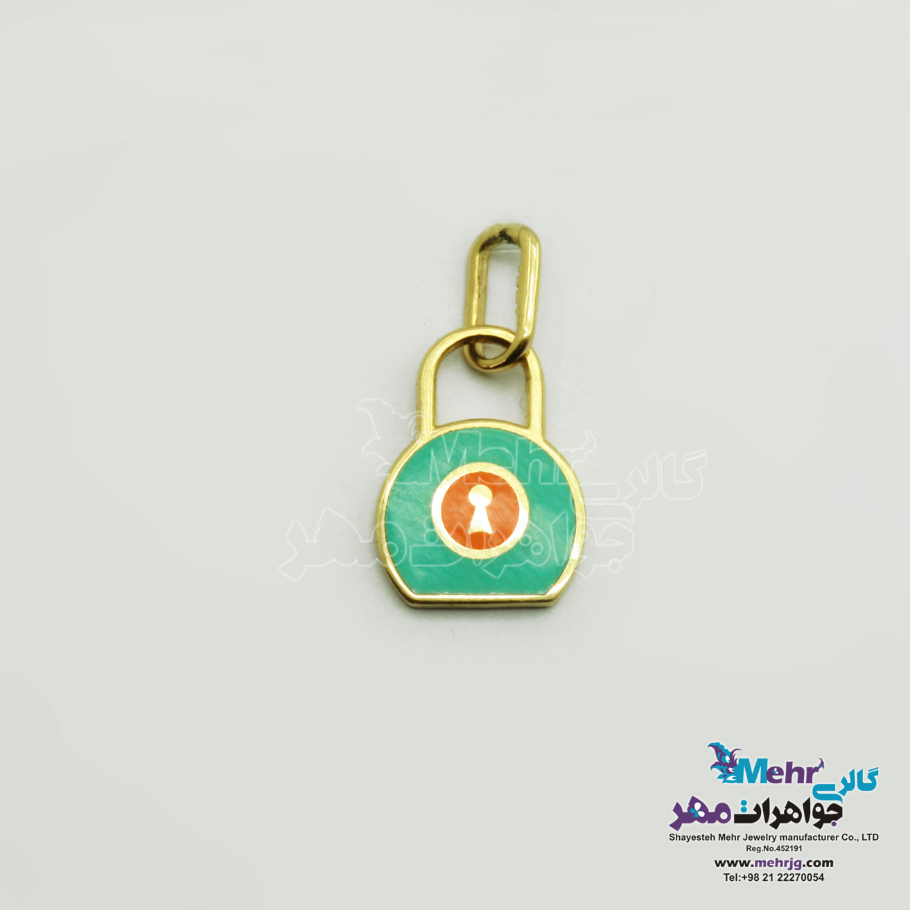 آویز طلا - طرح قفل