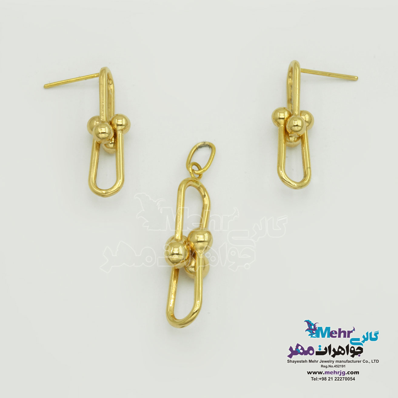 نیم ست طلا - آویز و گوشواره - طرح تیفانی