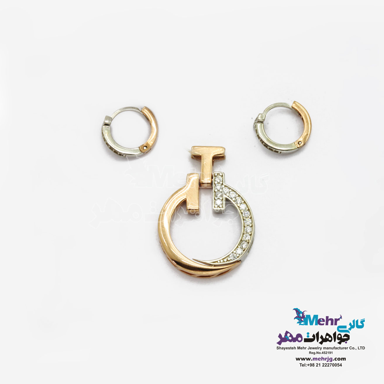 نیم ست طلا - آویز و گوشواره - طرح تیفانی