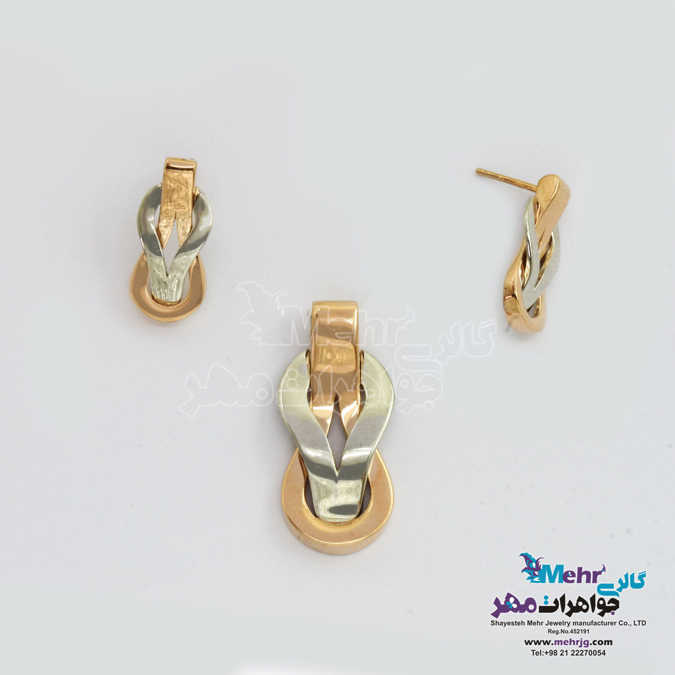 نیم ست طلا - آویز و گوشواره - طرح دیوید یورمن