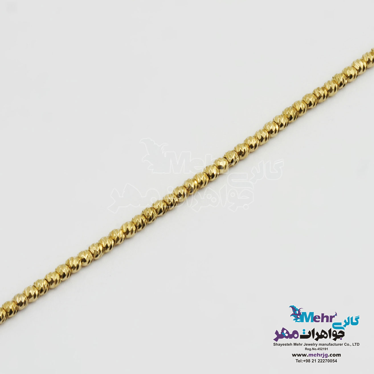 دستبند طلا - طرح گوی تراش