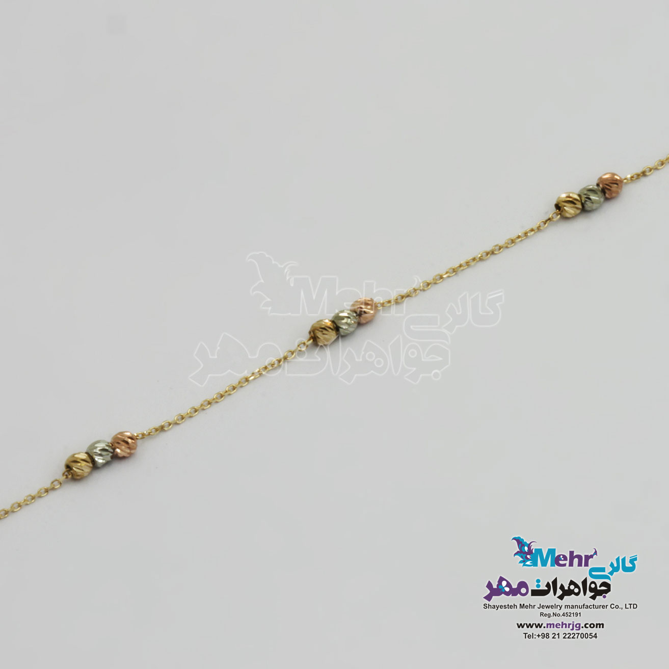 دستبند طلا - طرح گوی تراش