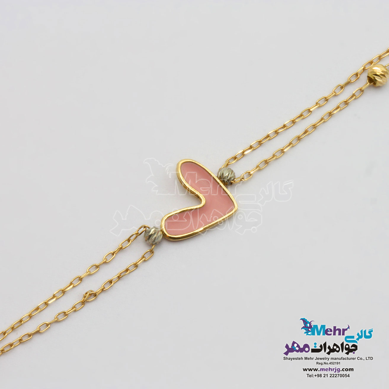 دستبند طلا  - طرح قلب