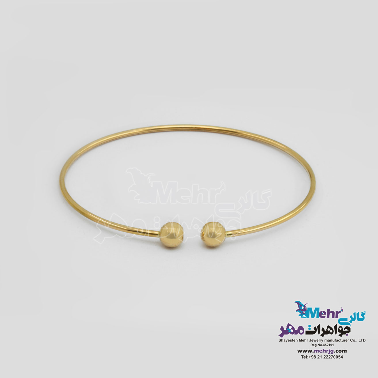 دستبند النگویی طلا - طرح گوی