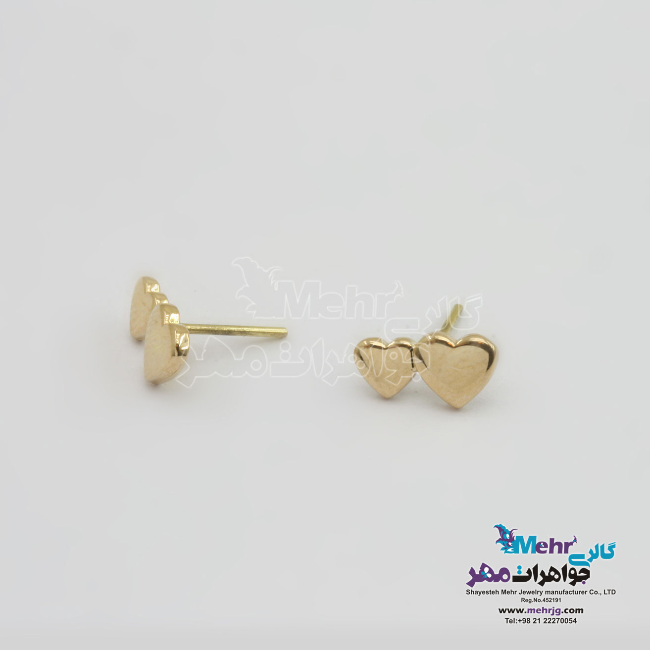 گوشواره طلا - طرح 2قلب