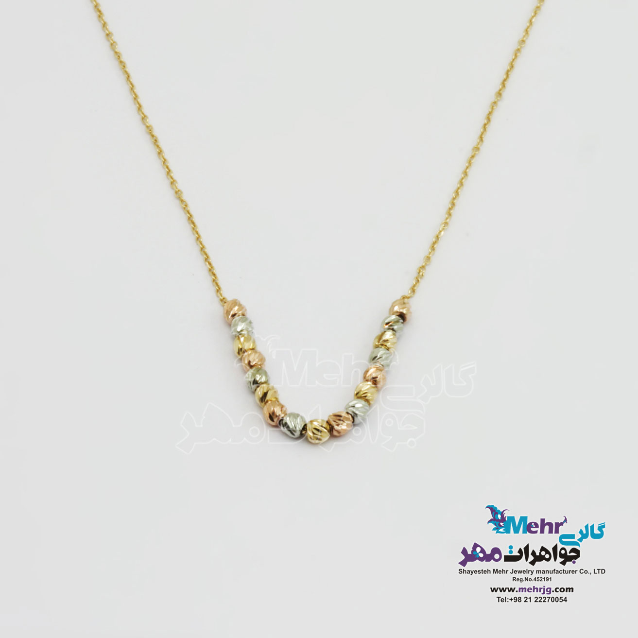 گردنبند طلا - طرح گوی تراش