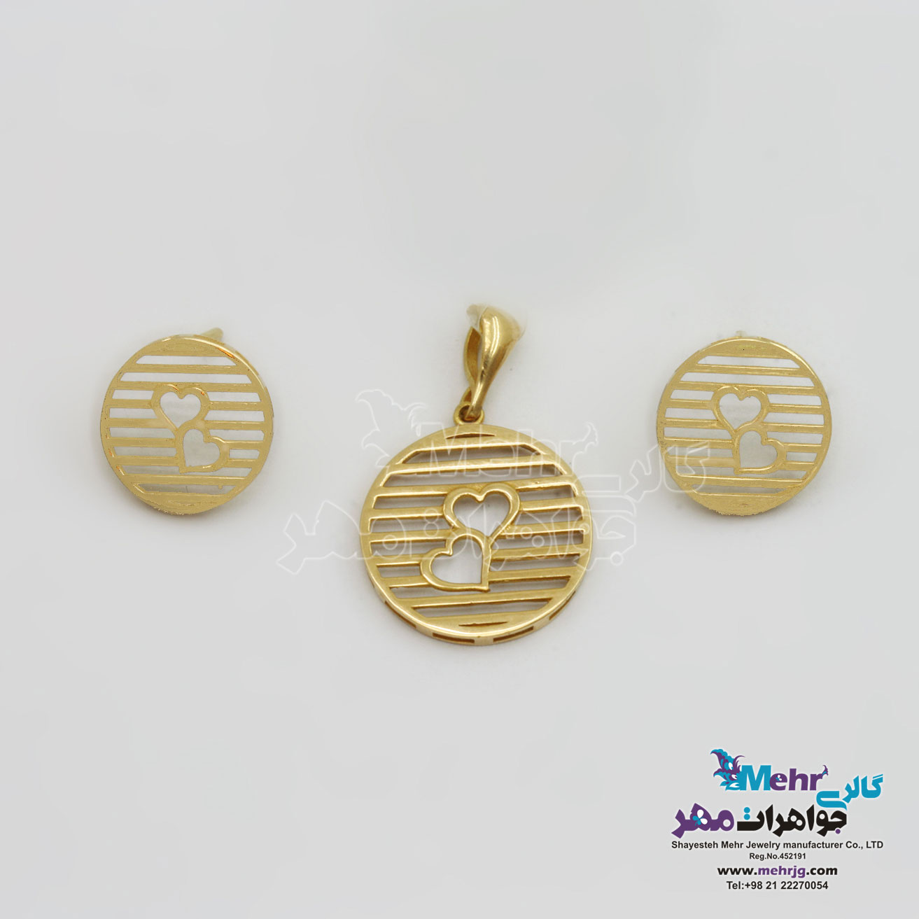 نیم ست طلا - آویز و گوشواره - طرح قلب