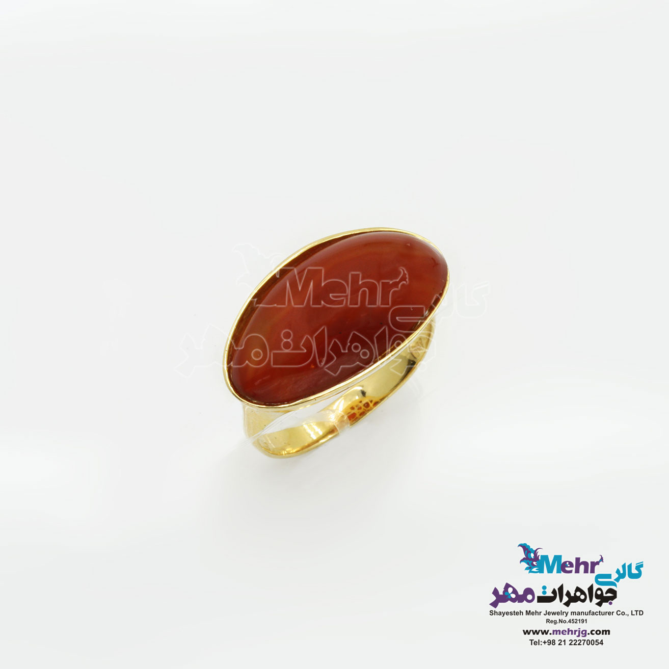 انگشتر طلا- سنگ عقیق