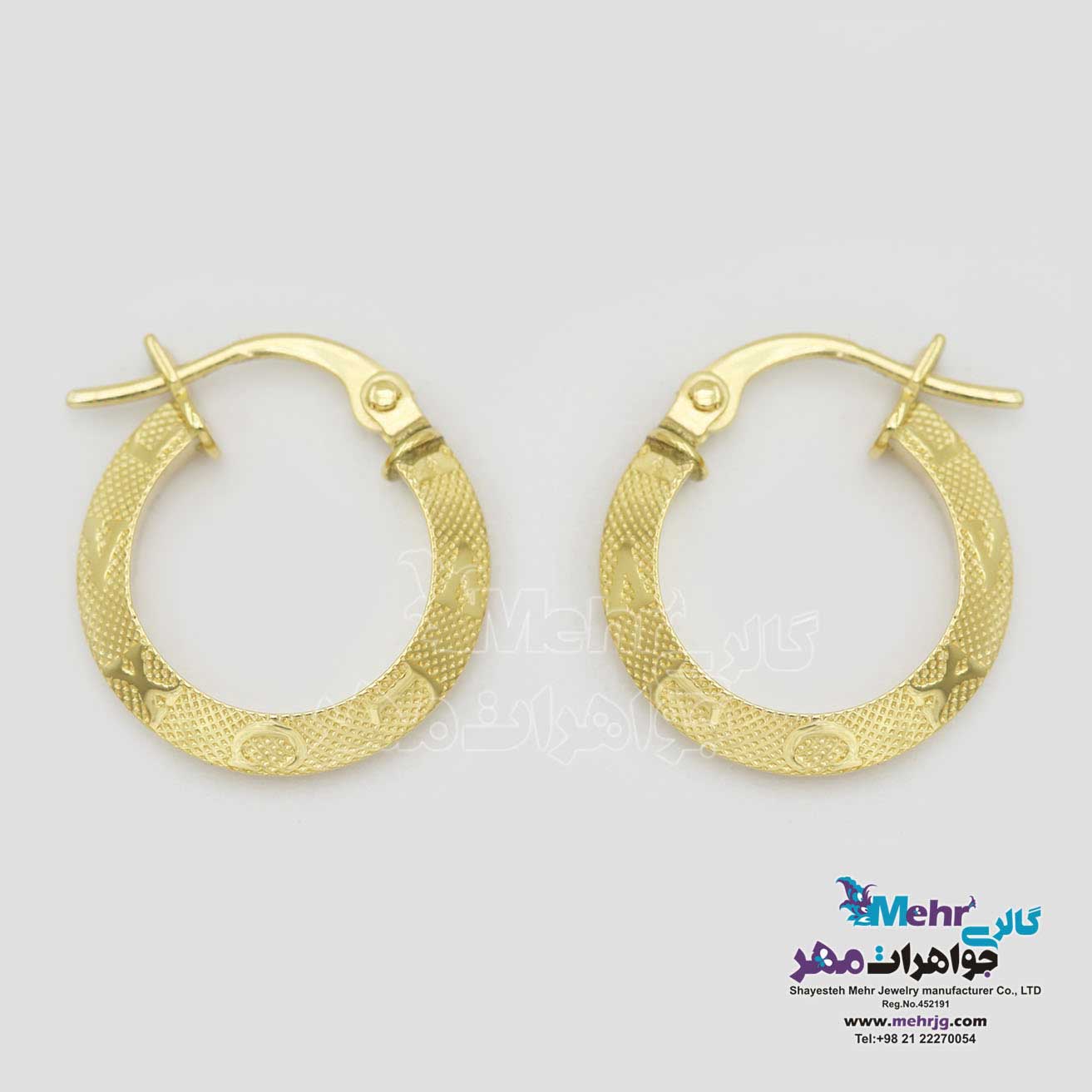 گوشواره گیره ای طلا - طرح لویی ویتون