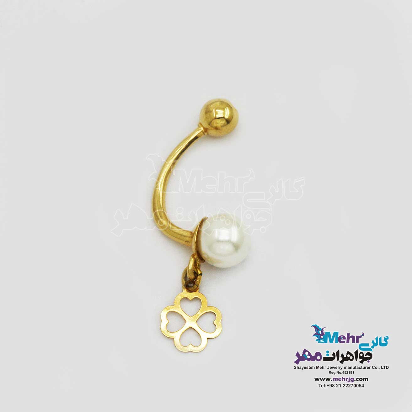پیرسینگ طلا – طرح شبدر چهار برگ