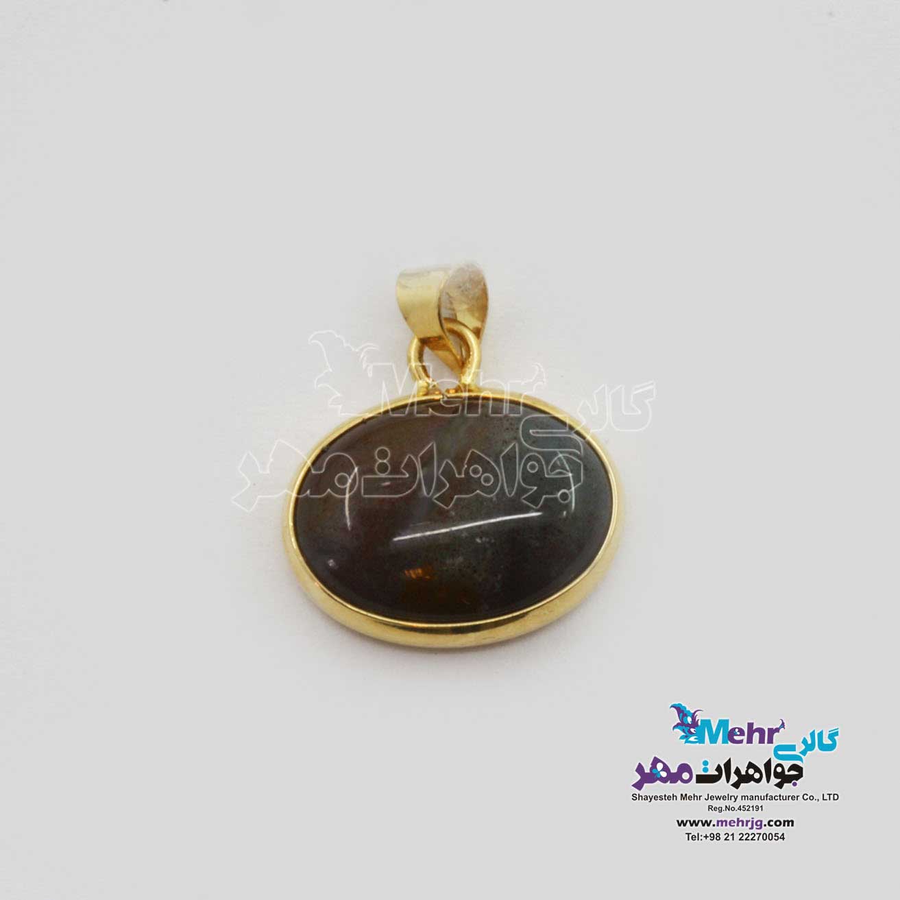 آویز طلا - سنگ عقیق