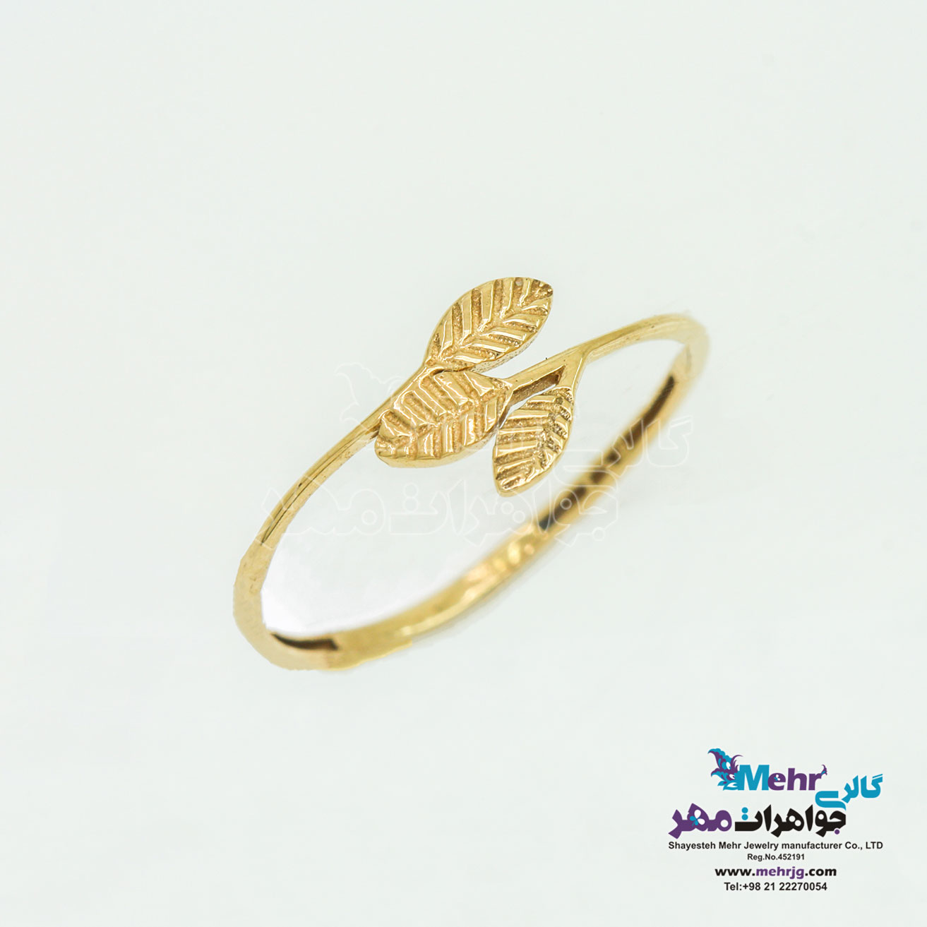 انگشتر طلا - طرح برگ