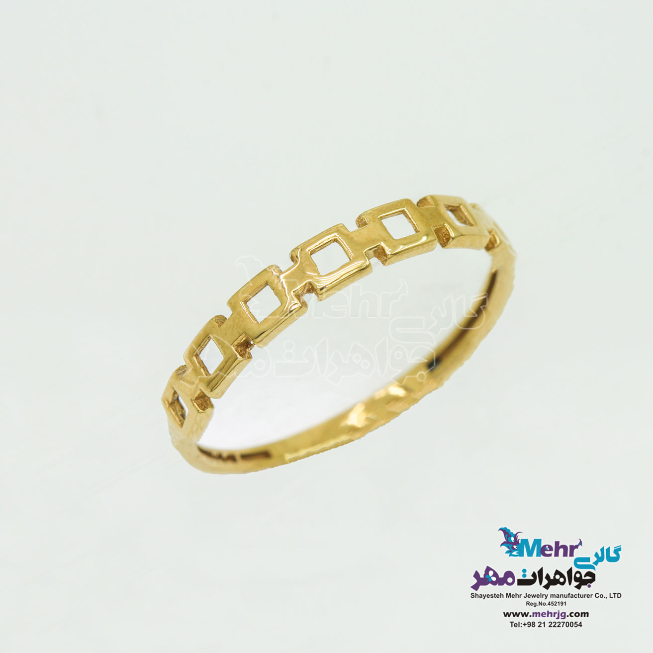 انگشتر طلا - طرح مربع