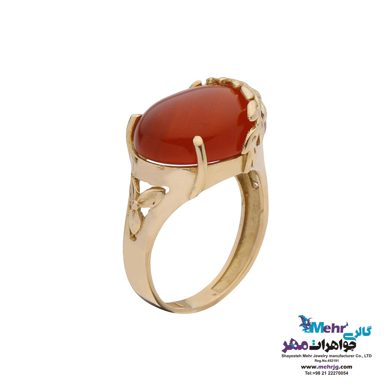 انگشتر طلا - طرح برگ