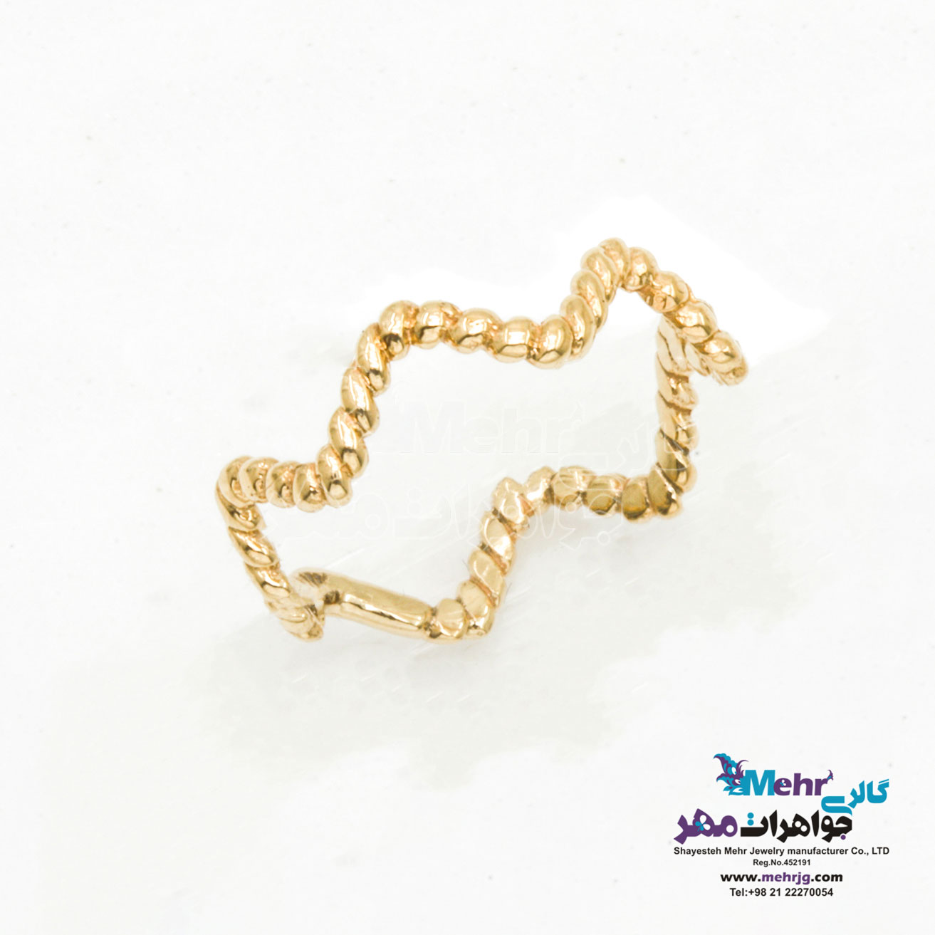 انگشتر طلا - طرح موج