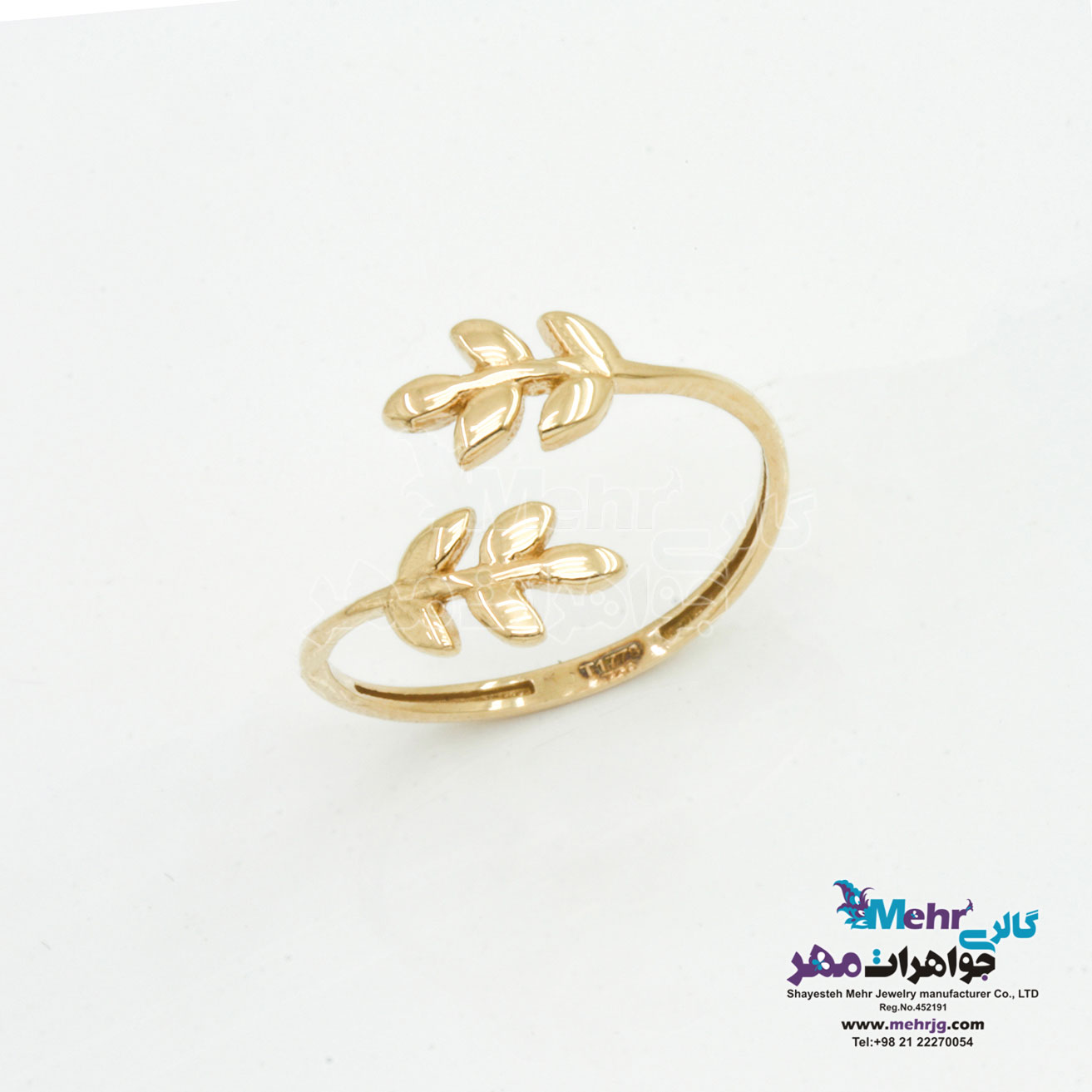 انگشتر طلا - طرح برگ
