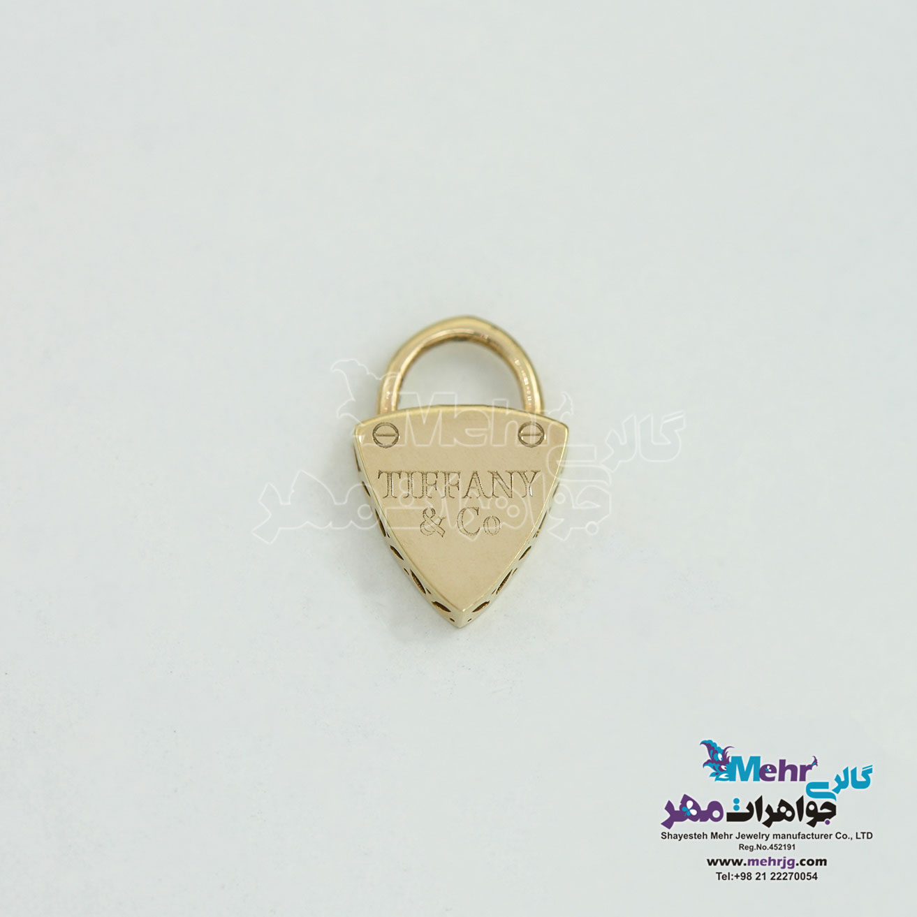 آویز طلا - طرح قفل تیفانی