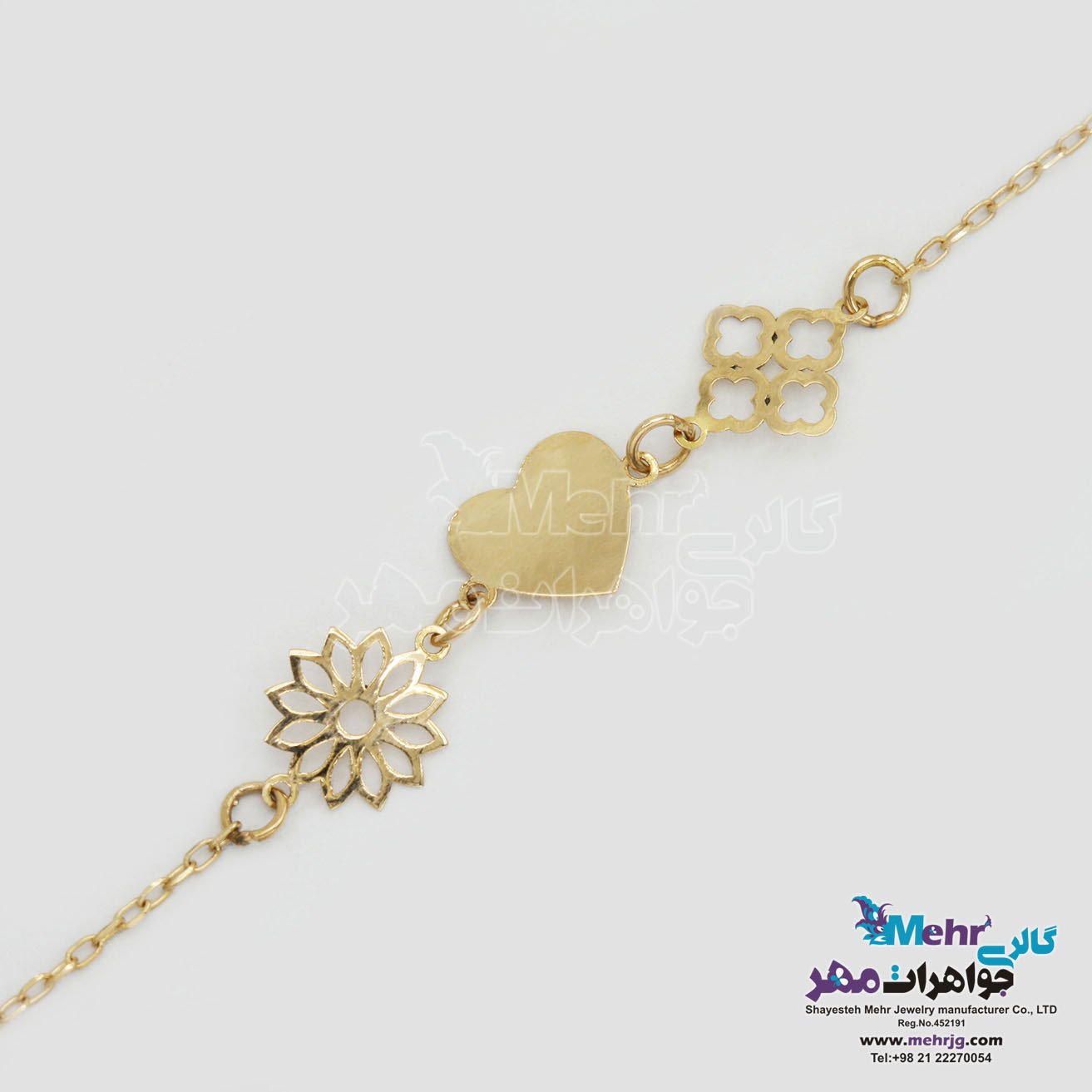 دستنبد طلا - طرح قلب