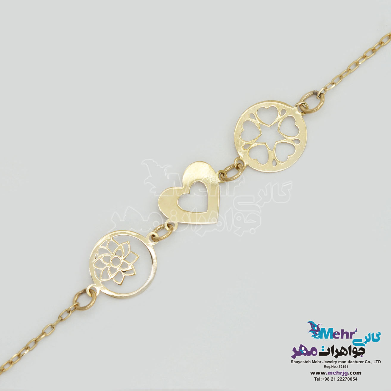 دستبند طلا - طرح قلب
