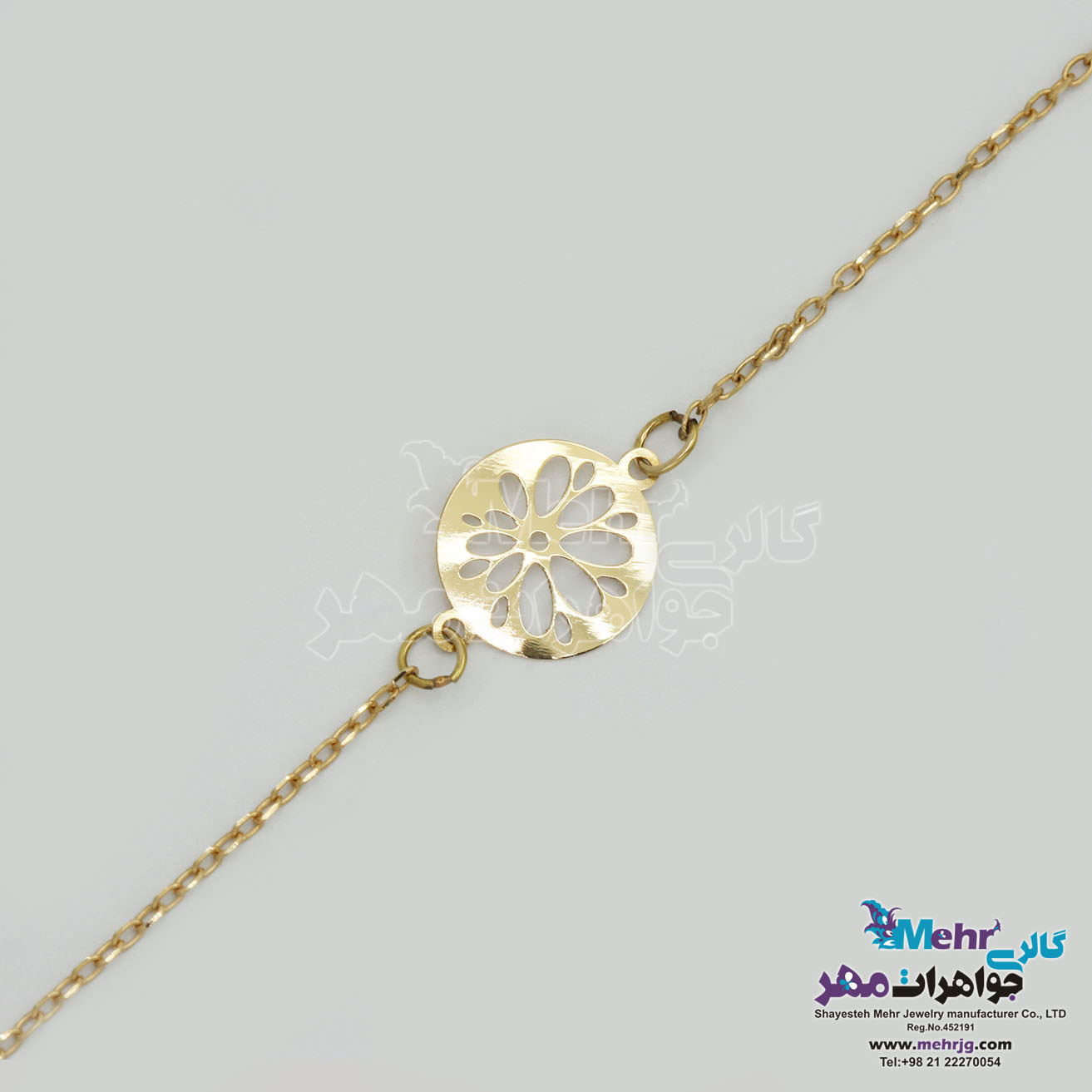 دستبند طلا - طرح گل