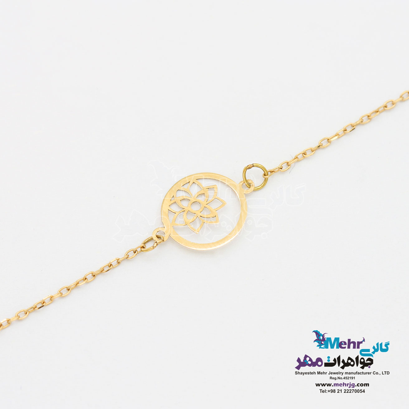 دستبند طلا - طرح گل