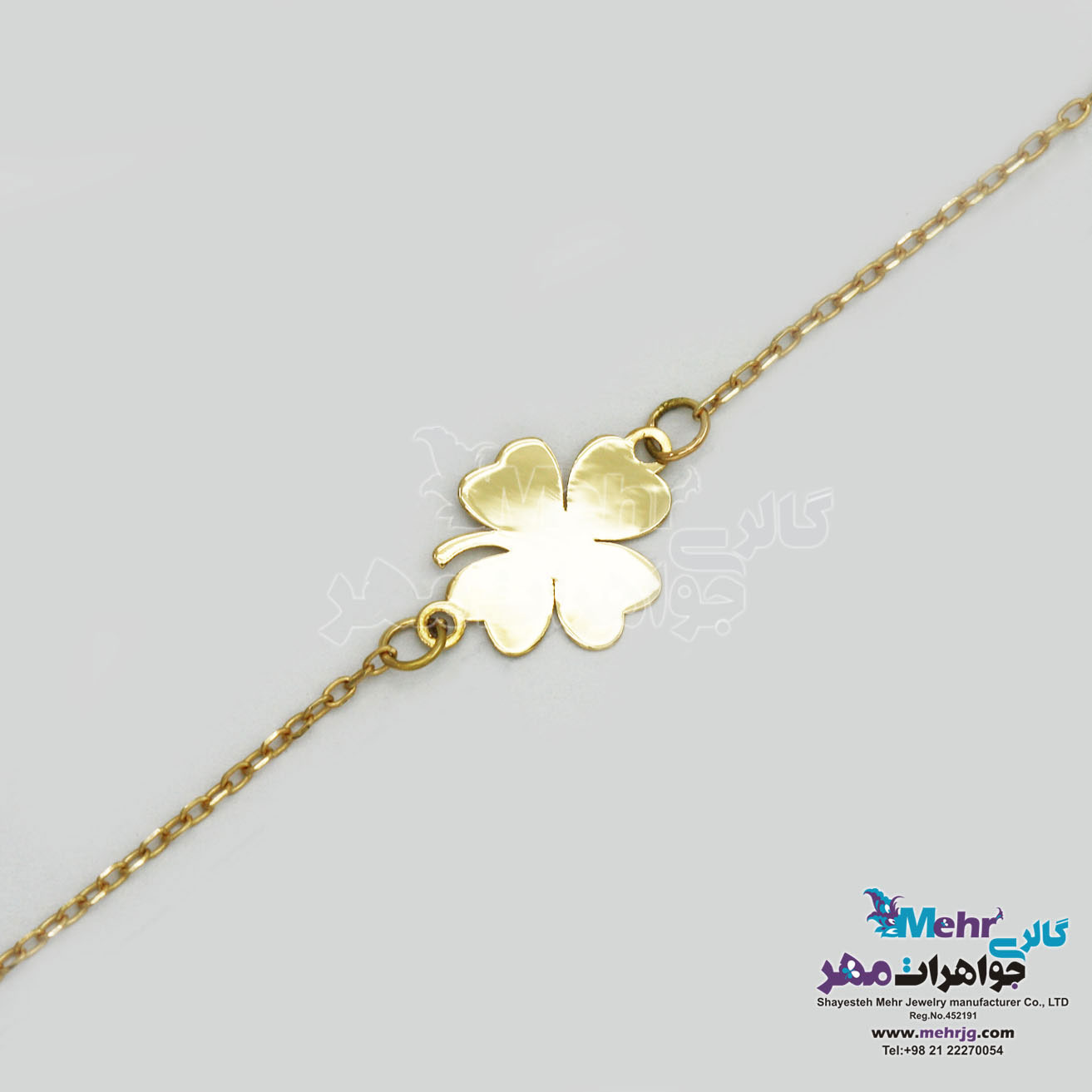 دستبند طلا - طرح شبدر