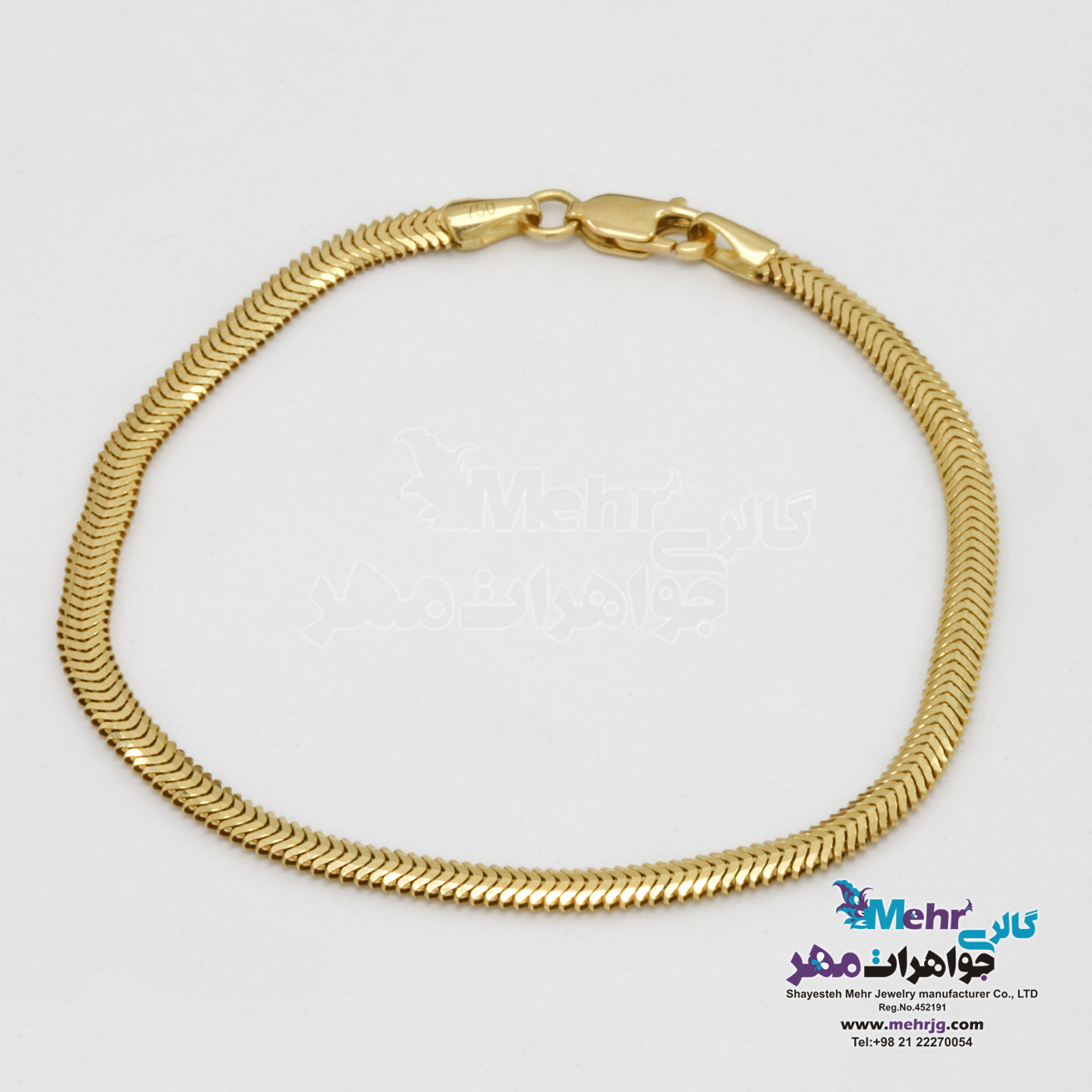 دستبند طلا - طرح تیغ ماهی