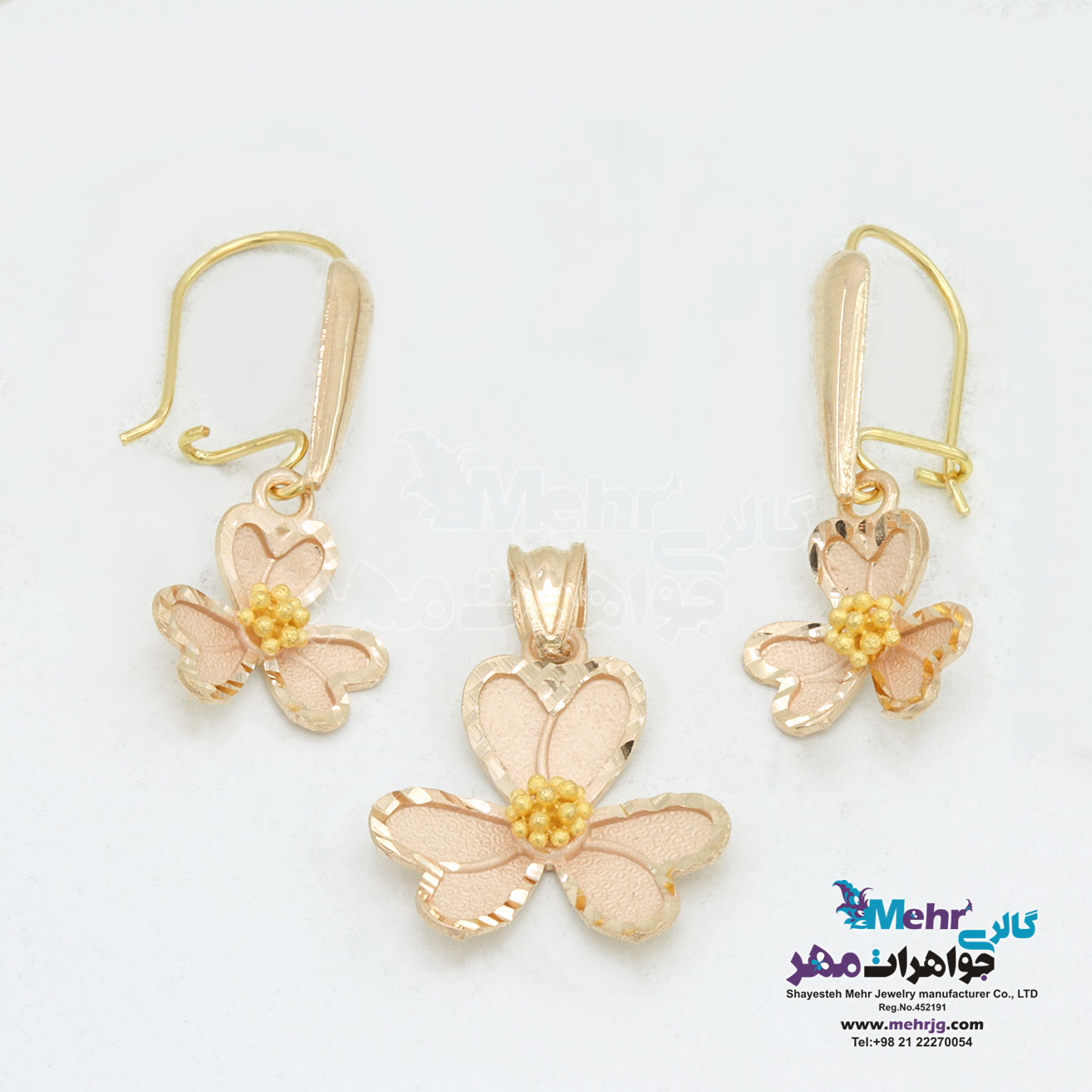 نیم ست طلا - طرح شبدر