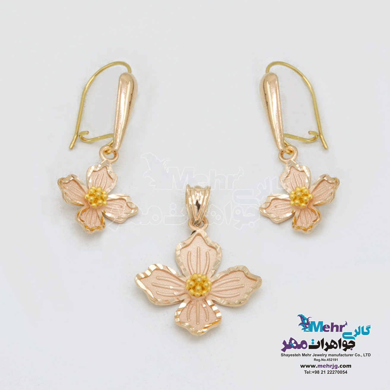 نیم ست طلا - طرح گل