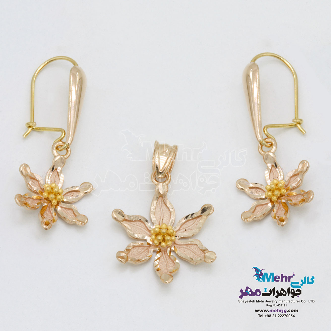 نیم ست طلا - طرح گل