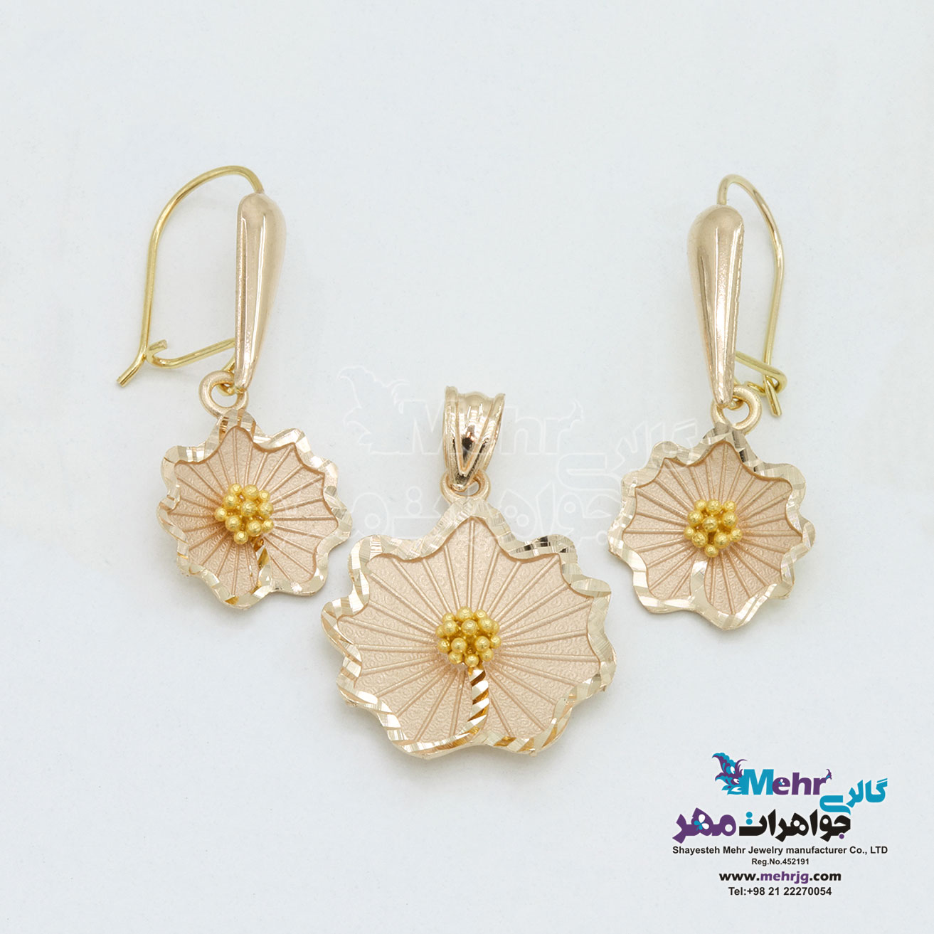 نیم ست طلا - طرح گل