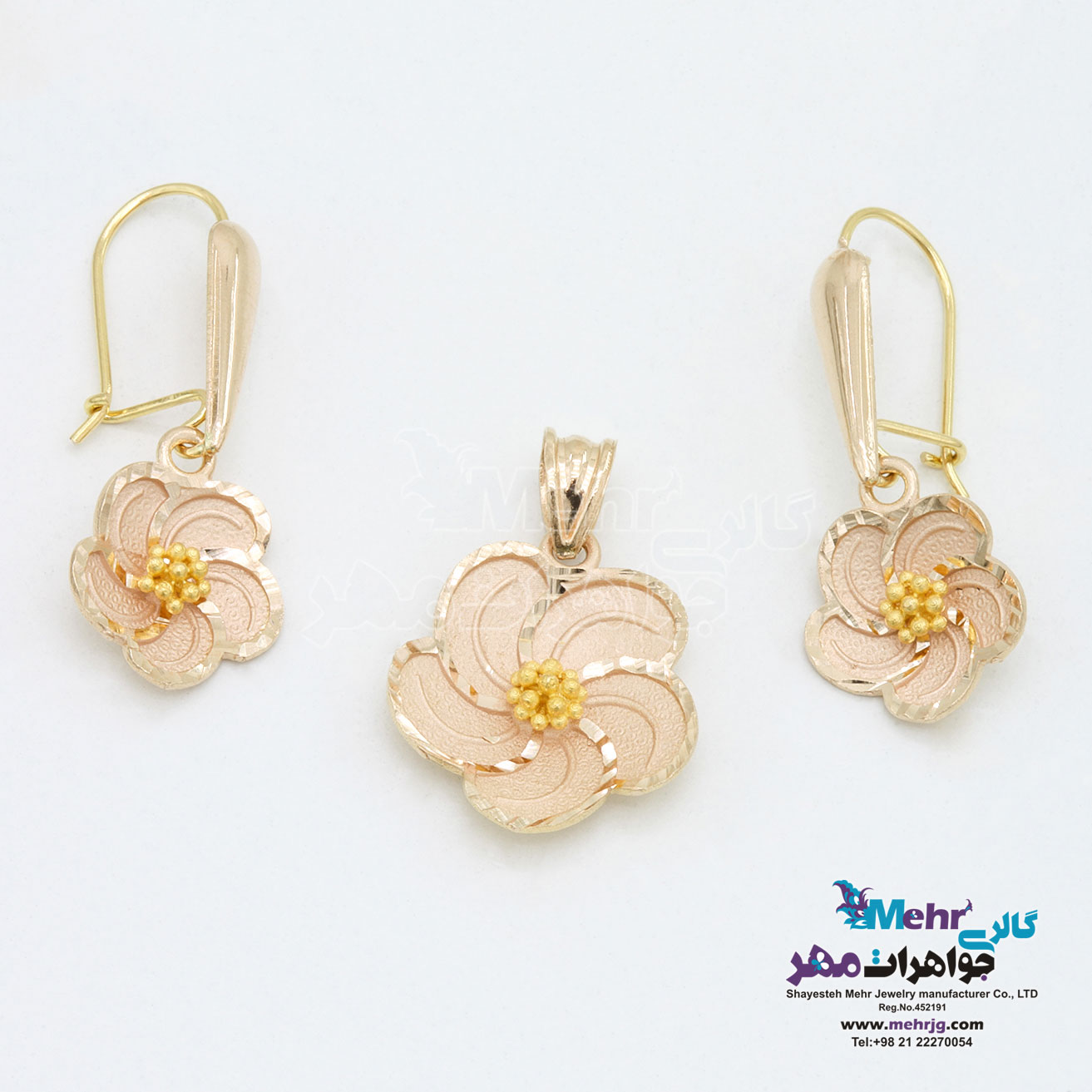 نیم ست طلا - طرح گل