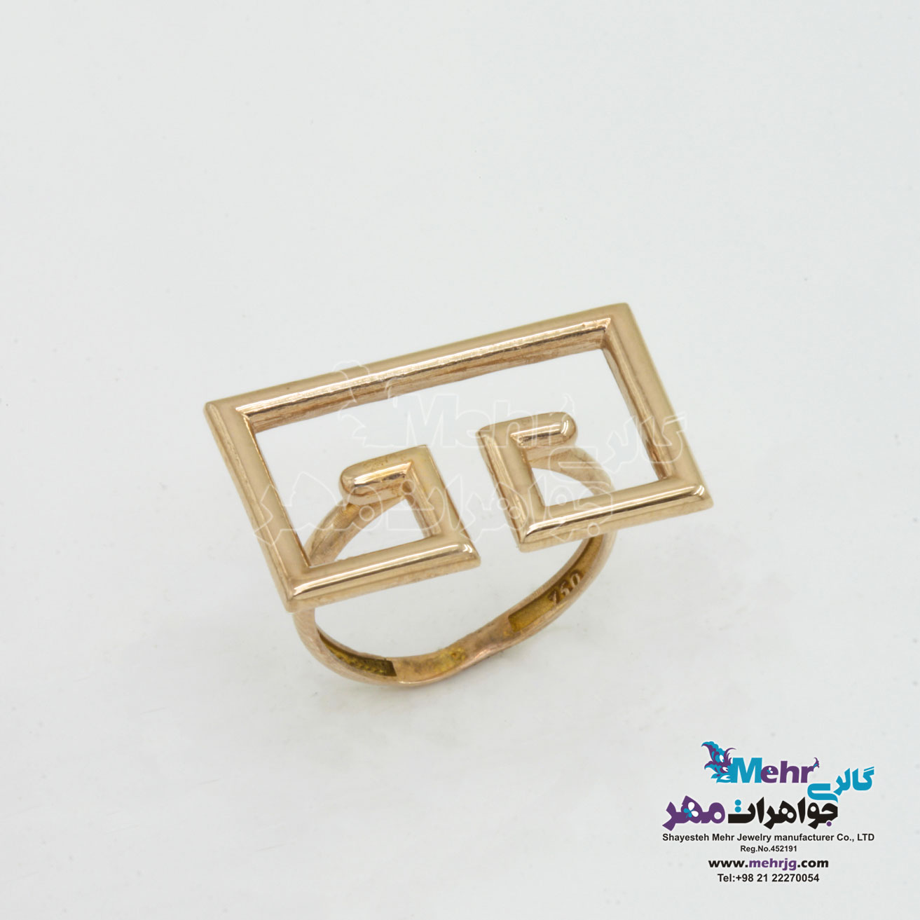 انگشتر طلا - طرح مستطیل