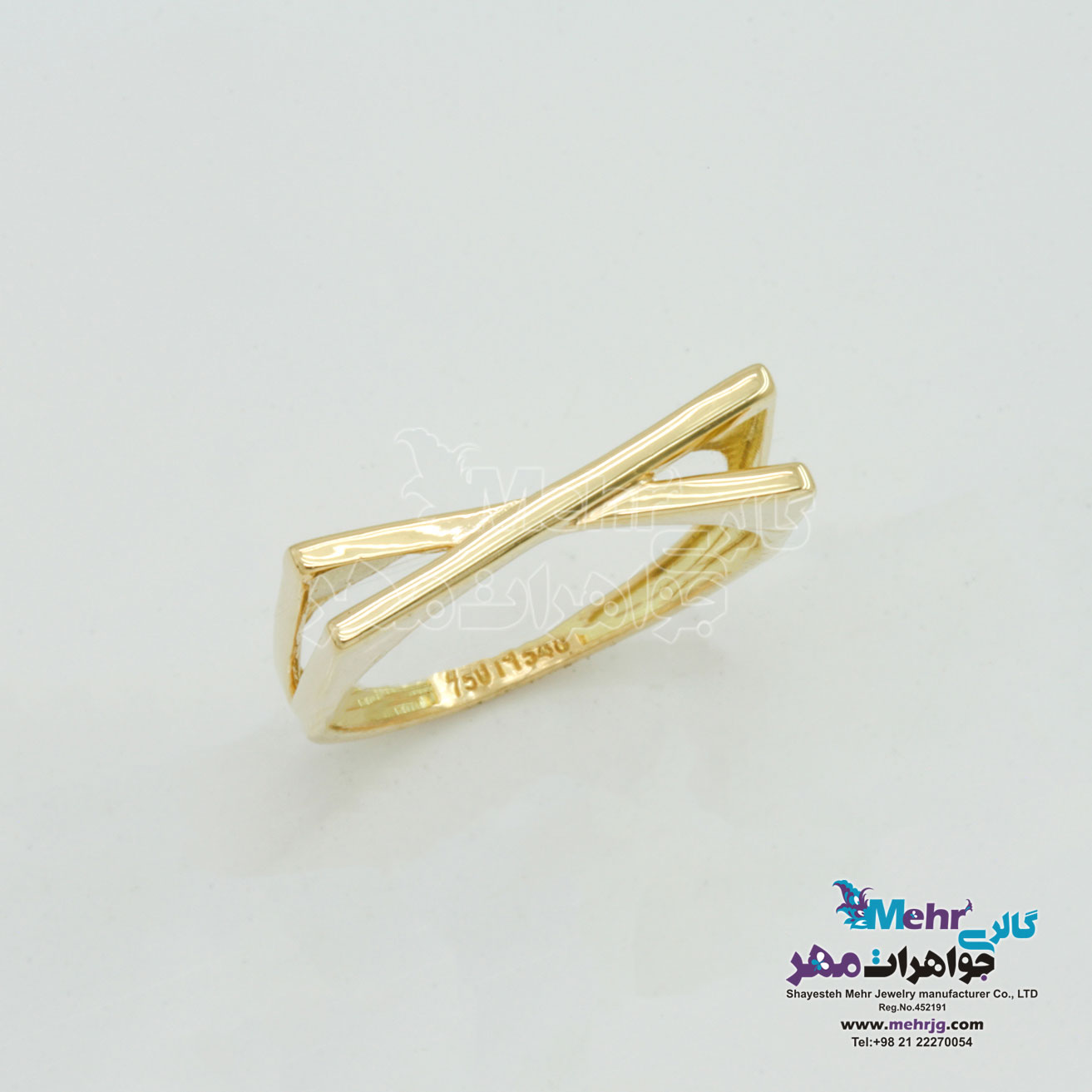 انگشتر طلا - طرح ضربدر