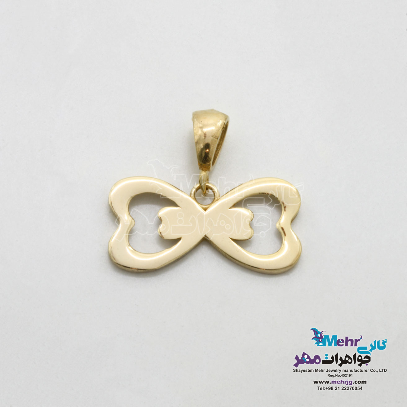 آویز طلا - طرح پاپیون