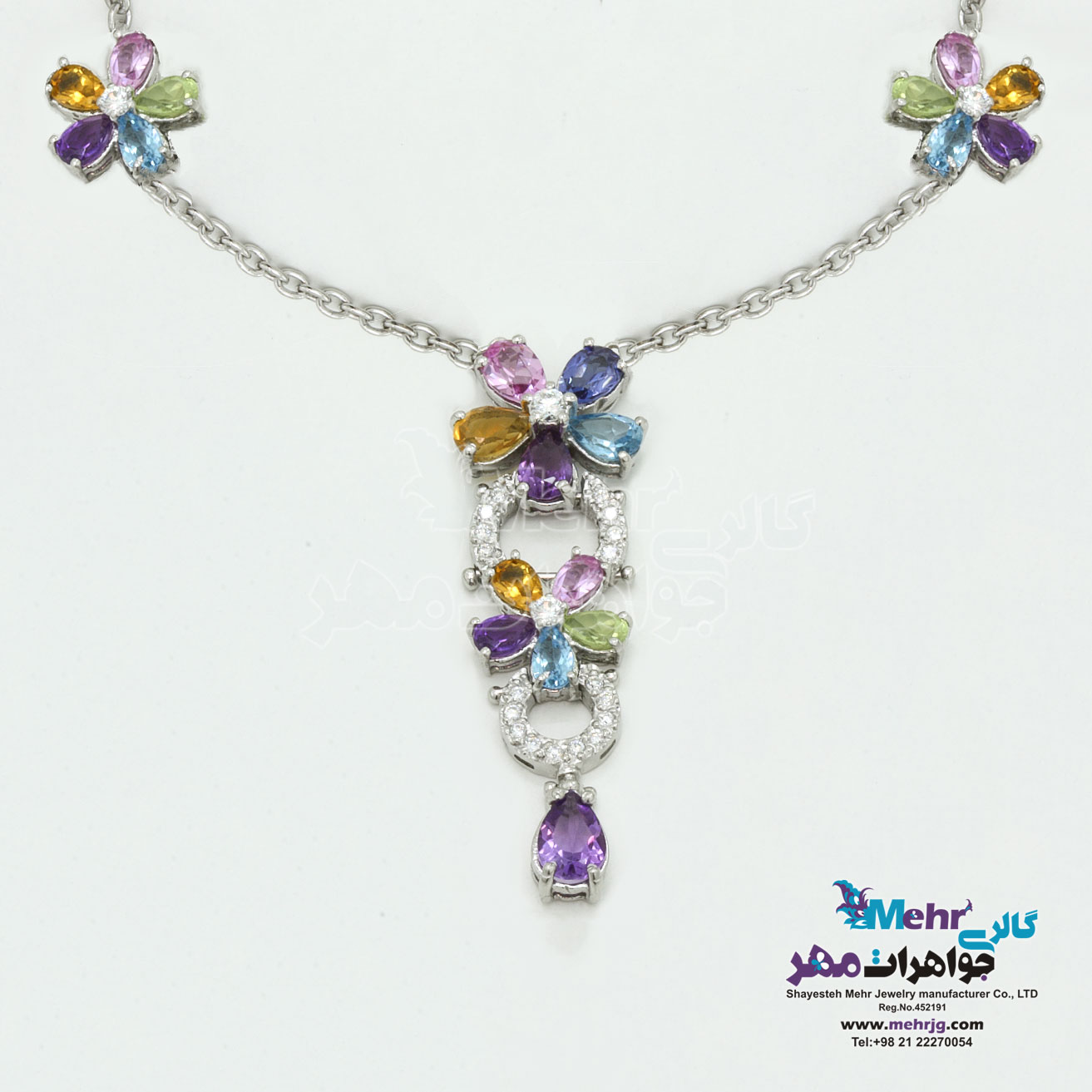 گردنبند جواهر - طرح گل بولگاری