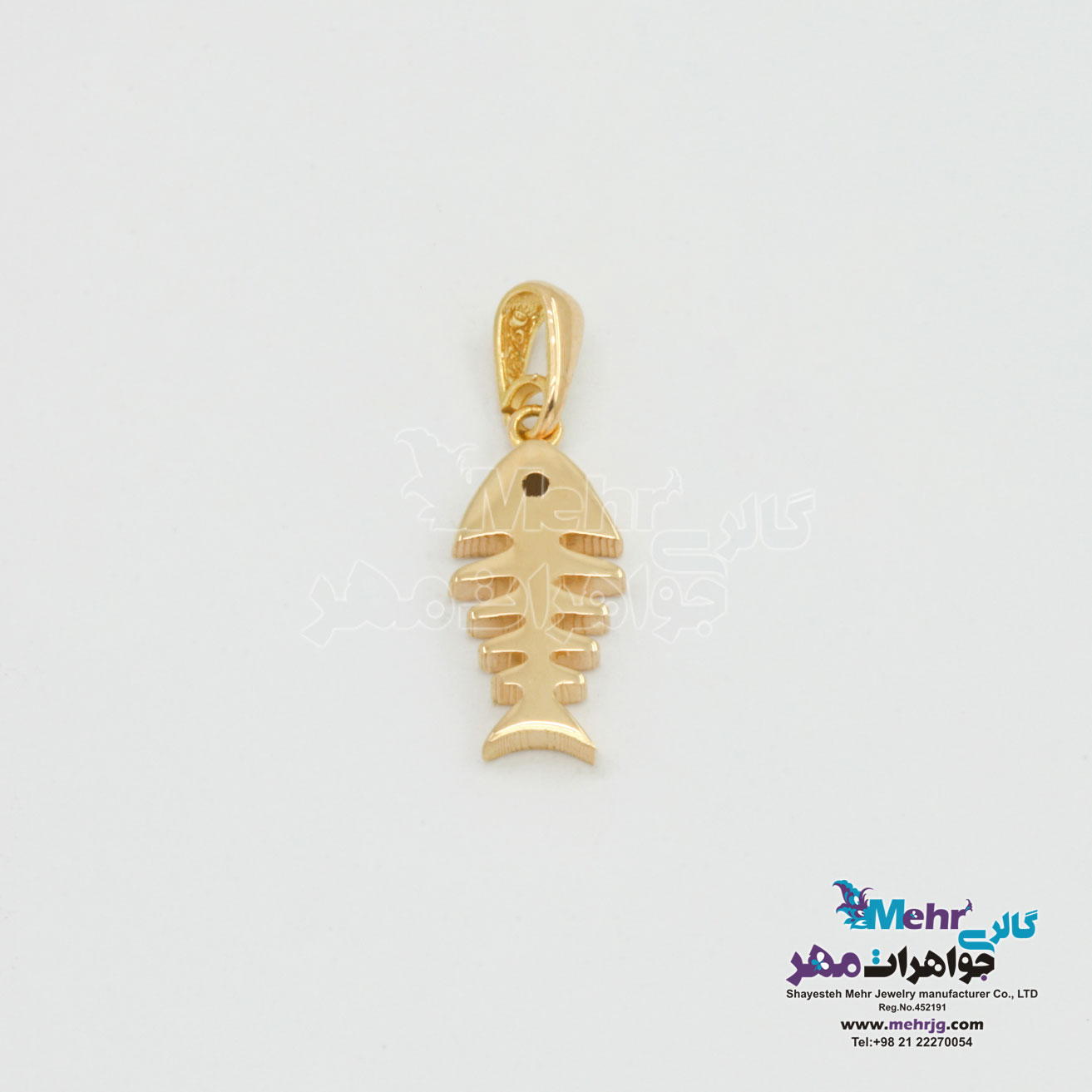 آویز طلا - طرح تیغ ماهی