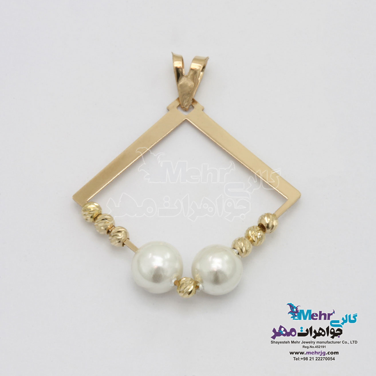 آویز طلا - طرح لوزی