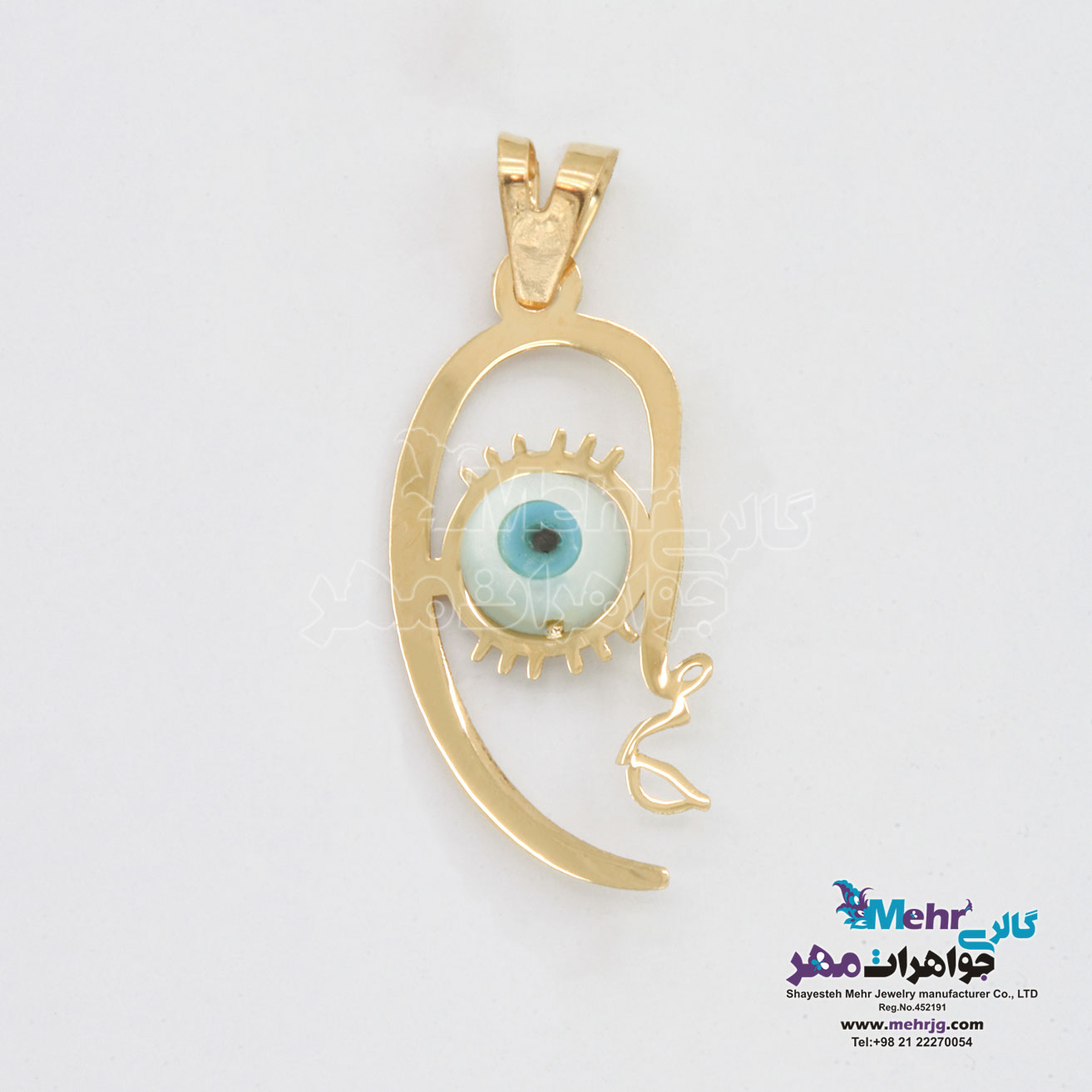 آویز طلا - طرح نیم رخ