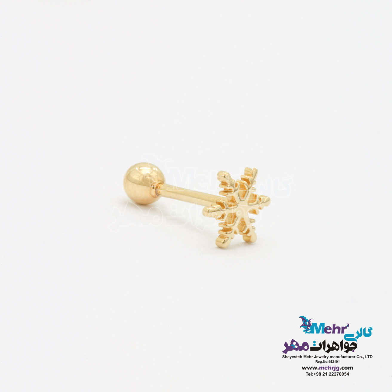 پیرسینگ طلا - طرح برف