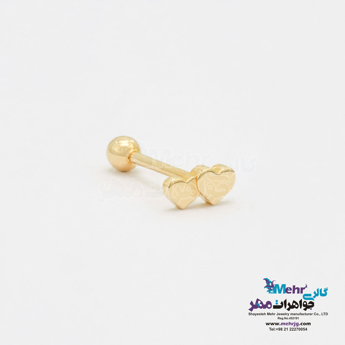 پیرسینگ طلا - طرح قلب