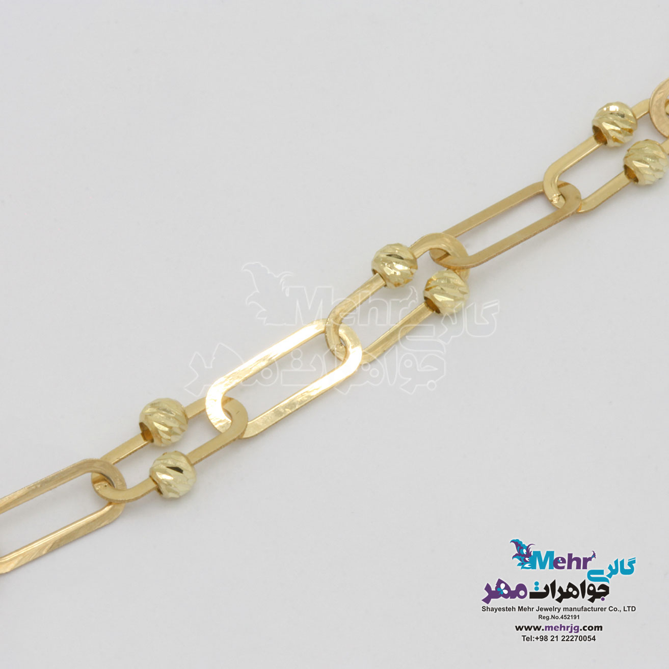 دستبند طلا - طرح گوی تراش