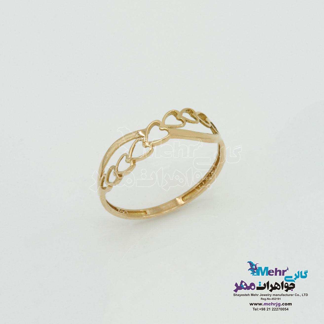 انگشتر طلا - طرح بی نهایت قلب