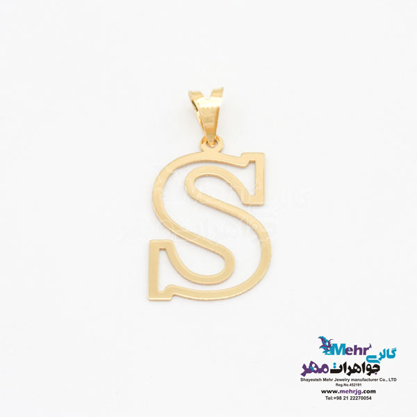 آویز طلا - طرح حروف لاتین S